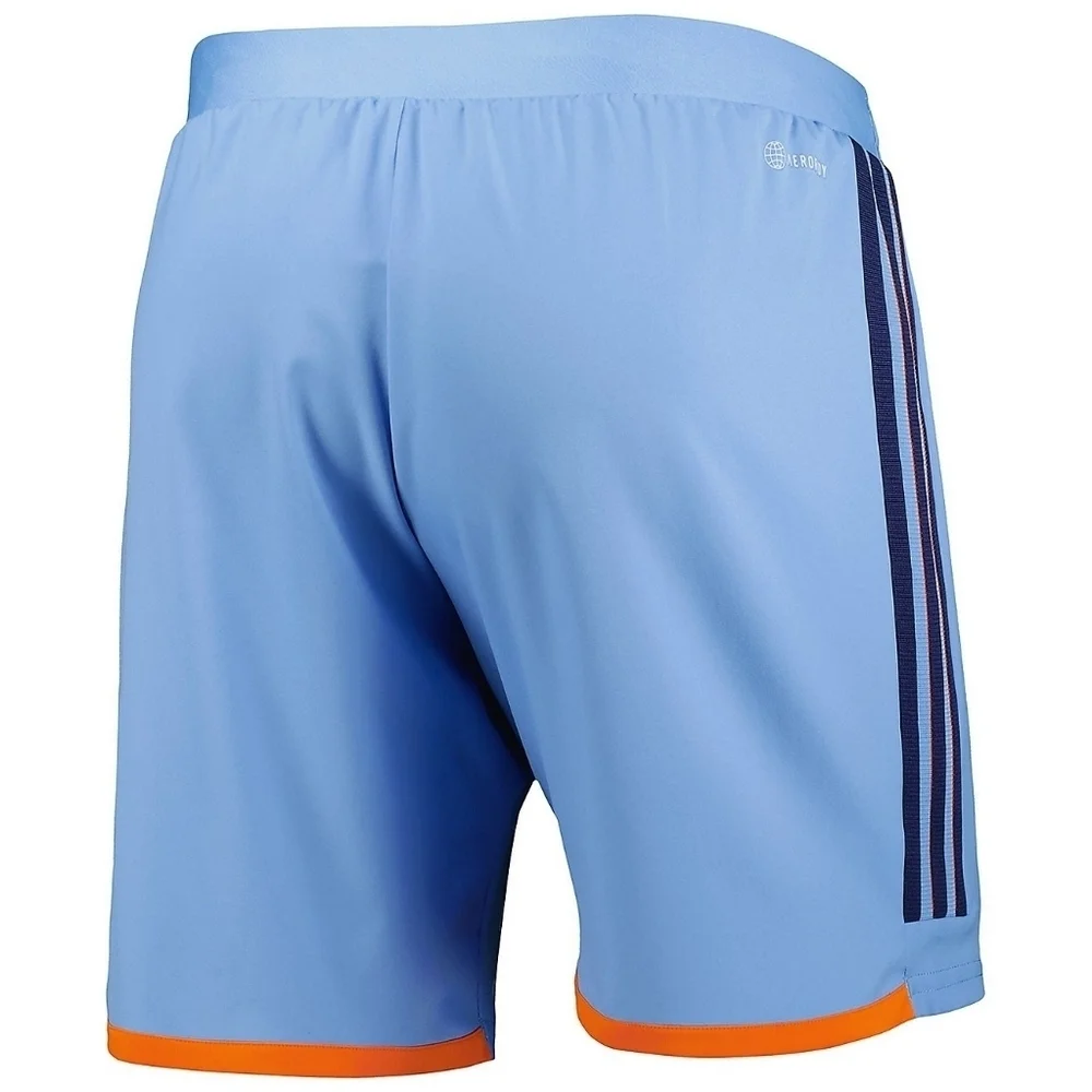 Adidas New York City NYCFC MLS Authentic Game Shorts Light Blue Sz. Small HI1923